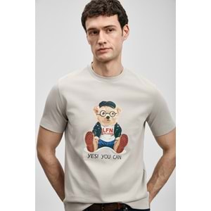 Lufian 111020305 Teddy Modern Grafik T- Shirt Erkek T-Shirt