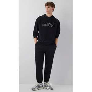 Mavi M0S10196-900 Mavi Logo Baskılı Kapüşonlu Erkek Sweatshirt