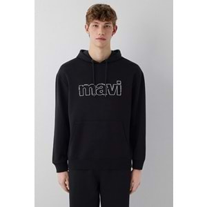 Mavi M0S10196-900 Mavi Logo Baskılı Kapüşonlu Erkek Sweatshirt