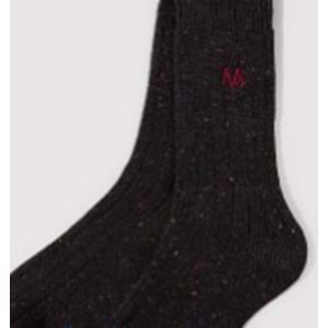 Mavi M Logo Nakışlı Unisex Çorap