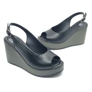 Venüs Torik Hakiki Deri Comfort Ortopedik Dolgu Taban Kadın Sandalet