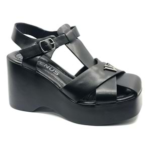 Venüs Ruffer Hakiki Deri Comfort Ortopedik Kadın Sandalet