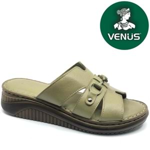 Venüs Roz Hakiki Deri Kadın Terlik