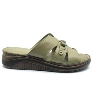 Venüs Roz Hakiki Deri Kadın Terlik