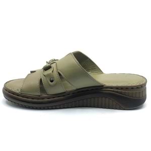 Venüs Roz Hakiki Deri Kadın Terlik