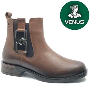 Venüs Apricus Hakiki Deri Düz Kaymaz Taban Ortopedik Kadın Bot