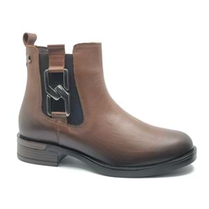 Venüs Apricus Hakiki Deri Düz Kaymaz Taban Ortopedik Kadın Bot