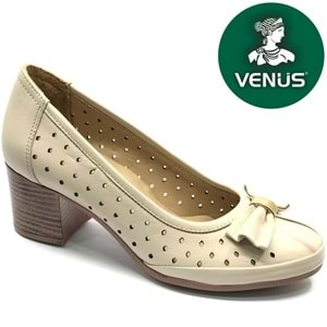 Venüs Scoop Hakiki Deri Kurdela Detaylı Kadın Topuklu Ayakkabı