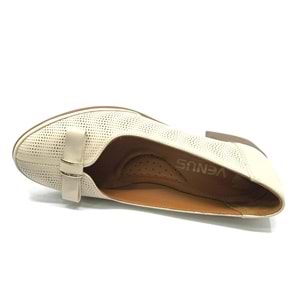 Venüs Mockin Hakiki Deri Kurdela Detaylı Kadın Topuklu Ayakkabı