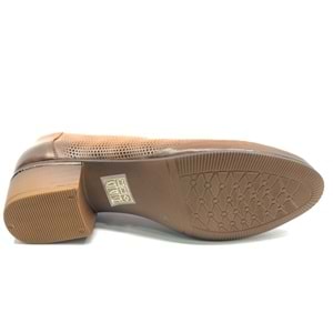 Venüs Mockin Hakiki Deri Kurdela Detaylı Kadın Topuklu Ayakkabı