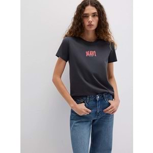 Mavi M1613412-70087 Mavi Logo Baskılı Tişört T-Shirt Kadın Tişört