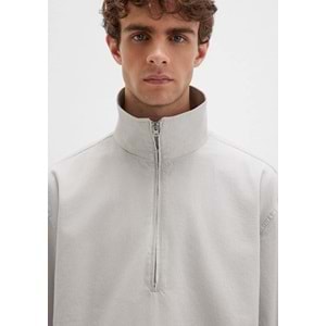 Mavi 0211684-70074 Yarım Fermuarlı Kanguru Cepli Erkek Sweatshirt