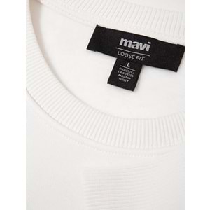 Mavi 0S10484-70057 Chalet Nakışlı Bisiklet Yaka Sweatshirt