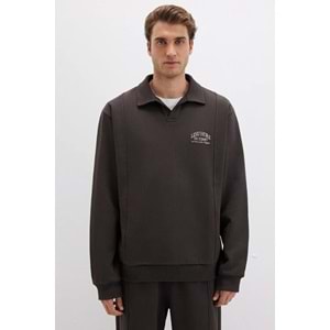 Mavi 0S10479-70219 Polo Yaka Nakışlı Erkek Kapüşonlu Sweatshirt