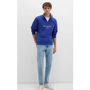 Mavi 0S10488-70695 Winners Club Baskılı Yarım Fermuarlı Sweatshirt