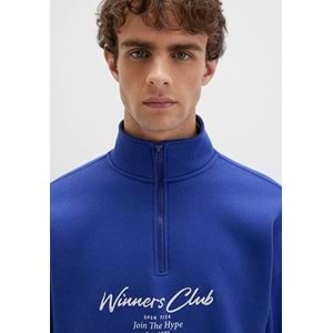 Mavi 0S10488-70695 Winners Club Baskılı Yarım Fermuarlı Sweatshirt