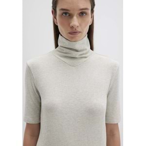 Mavi M1613613-82127 Kısa Kollu Kazak Balıkçı Yaka T-Shirt Kadın Tişört