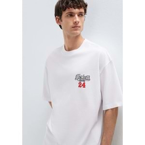 Mavi M0613352-620 Mavi Hasketti 24 Racing Baskılı Tişört Erkek T-Shirt