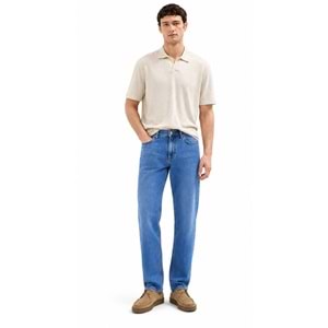 Mavi M0010039-A3297 Lisbon Mavi Mid Blue Edition Linen Jean Pantolon Erkek Kot Pantolon