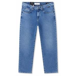 Mavi M0010039-A3297 Lisbon Mavi Mid Blue Edition Linen Jean Pantolon Erkek Kot Pantolon