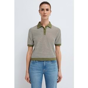 Mavi M1614310-91729 Çizgili Polo Yaka T-Shirt Kadın Tişört