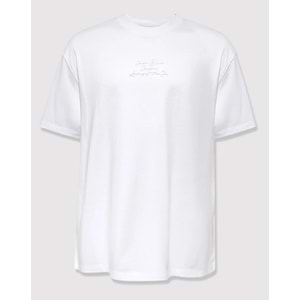 Mavi M0613674-620 Baskılı Beyaz Tişört Loose Fit Baskılı Tişört Erkek T-Shirt