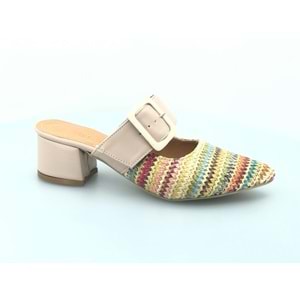 Feles Burnu Kapalı Kadın Günlük Topuklu Terlik