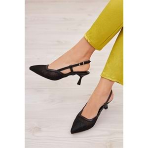 Feles Kısa Topuklu Fileli Kadın Ayakkabı