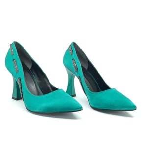 Feles 18-137 Yanı Şerit Taşlı Abiye Kadın Topuklu Ayakkabı Stiletto