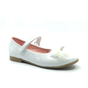 İremsu Tüylü Taşlı Cırtlı Kız Çocuk Babet Ayakkabı