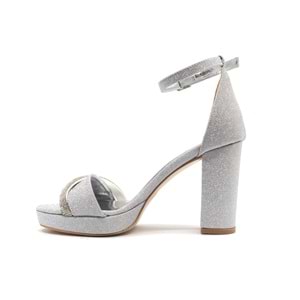 Feles Şerit Taş Detaylı Tek Bant Platform 11 cm Topuklu Kadın Ayakkabı