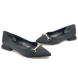 Feles Taş Toka Detaylı Saten Kadın Babet