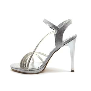 Feles Şerit Taş Detaylı 11 cm Topuklu Kadın Abiye Ayakkabı