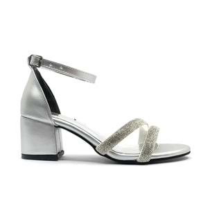 Mehtap Çift Şerit Taşlı 5 cm Kadın Topuklu Ayakkabı