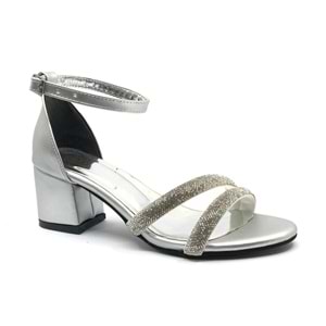 Mehtap Çift Şerit Taşlı 5 cm Kadın Topuklu Ayakkabı