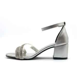 Mehtap Çift Şerit Taşlı 5 cm Kadın Topuklu Ayakkabı