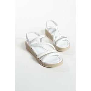 Feles Tek Biye Taşlı Kadın Sandalet