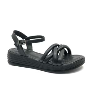 Feles Düz Taban Çapraz Detaylı Kadın Sandalet