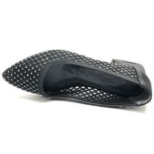 Seribo Dantel Taş Detaylı Kısa Topuklu Kadın Babet Ayakkabı