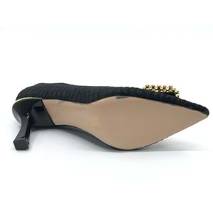 Feles Kadife Taş Toka Detaylı Stiletto Kadın Topuklu Ayakkabı