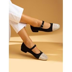 Feles Taş Detaylı Kadın Babet Ayakkabı