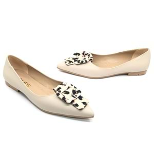 Feles Leopar Toka Detaylı Kadın Babet Ayakkabı