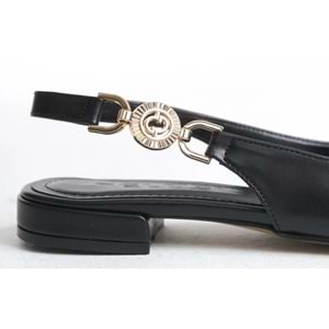 Feles Yan Toka Detaylı Arkası Açık Kadın Babet Ayakkabı