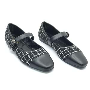 Feles Hasır Toka Detaylı Kadın Babet Ayakkabı