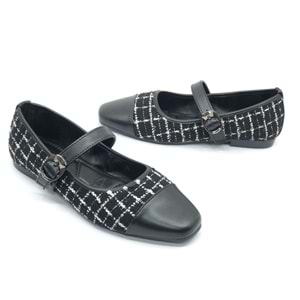 Feles Hasır Toka Detaylı Kadın Babet Ayakkabı