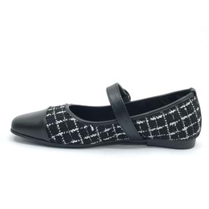 Feles Hasır Toka Detaylı Kadın Babet Ayakkabı