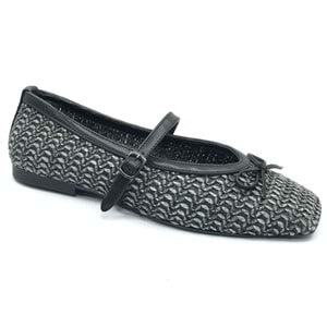 Feles Hasır Fiyonk Detaylı Kadın Babet Ayakkabı