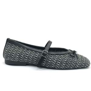 Feles Hasır Fiyonk Detaylı Kadın Babet Ayakkabı