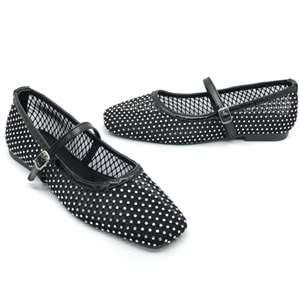 Feles Dantel Taş Detaylı Kadın Babet Ayakkabı