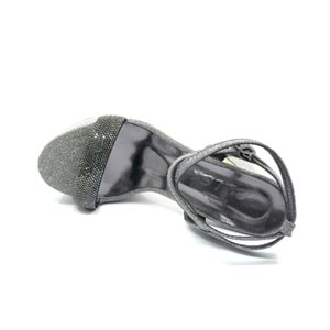 Feles 13 cm Yüksek Platform Tek Bant Topuklu Taşlı Kadın Abiye Ayakkabı